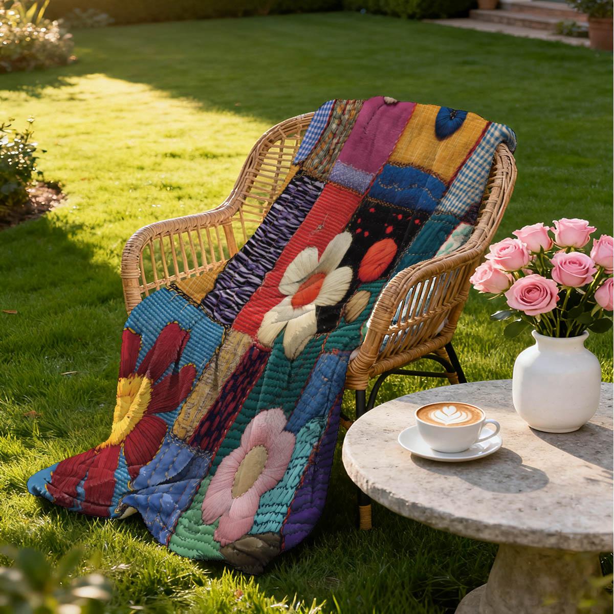 Simple Patchwork Print Blanket, Soft Flannel, Breathable and Warm, Bedroom Decor, Gift, Pet Blanket, All Seasons