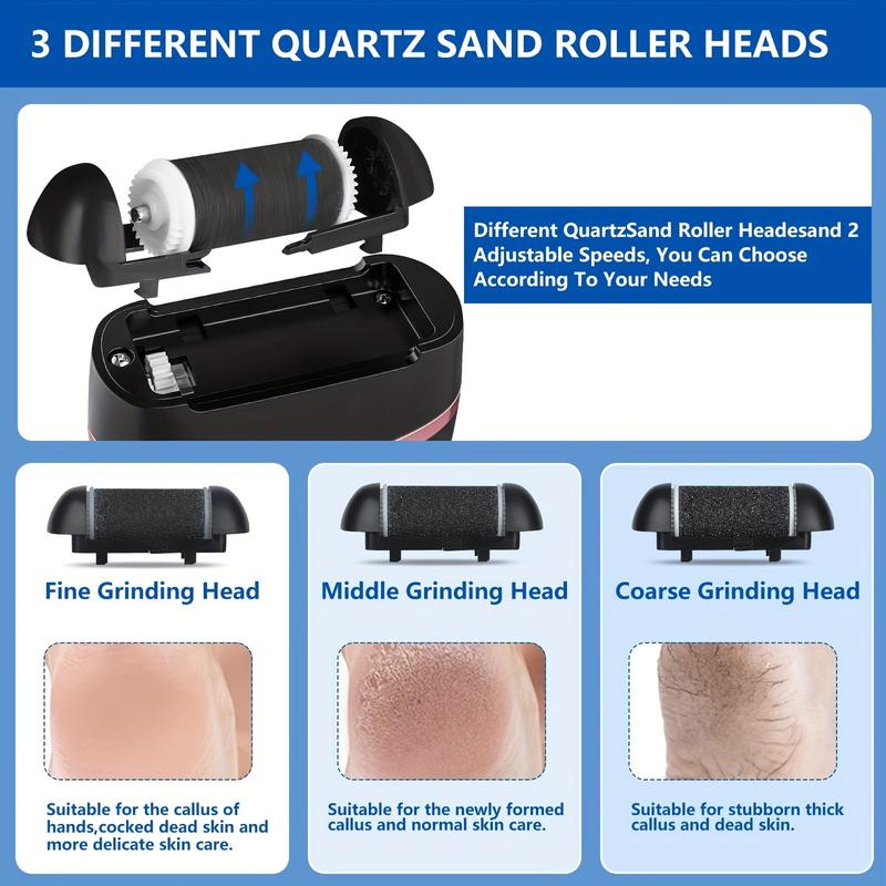 Charging and Washing Automatic Calluses Removal Machine for Household Use, 1 Set Electric Foot Calluses Removal Kit, Charging and Repairing Foot Electric Tool for Winter Gift