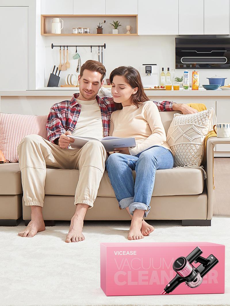 VICEASE Cordless Vacuum Cleaner, 450W 33Kpa, LED Display, Green LED, Anti-Tangle & 1.5L Dust Cup, Gift Box, 8-in-1 Vacuum for Hardwood Floor/Carpet/Pet Hair/Car VICEASE Cordless Vacuum Cleaner, 450W 33Kpa, LED Display, Green LED, Anti-Tangle & 1.5L Dust Cup, Gift Box, 8-in-1 Vacuum for Hardwood Floor/Carpet/Pet Hair/Car