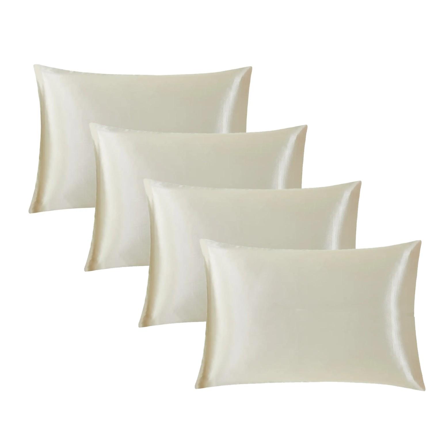 Solid-color satin pillowcases, skin-friendly and breathable unfilled pillowcases, soft and comfortable home and dormitory bedding accessories, cool and smooth to the touch, for a refreshing bedroom, bedroom decor, silky satin bedding