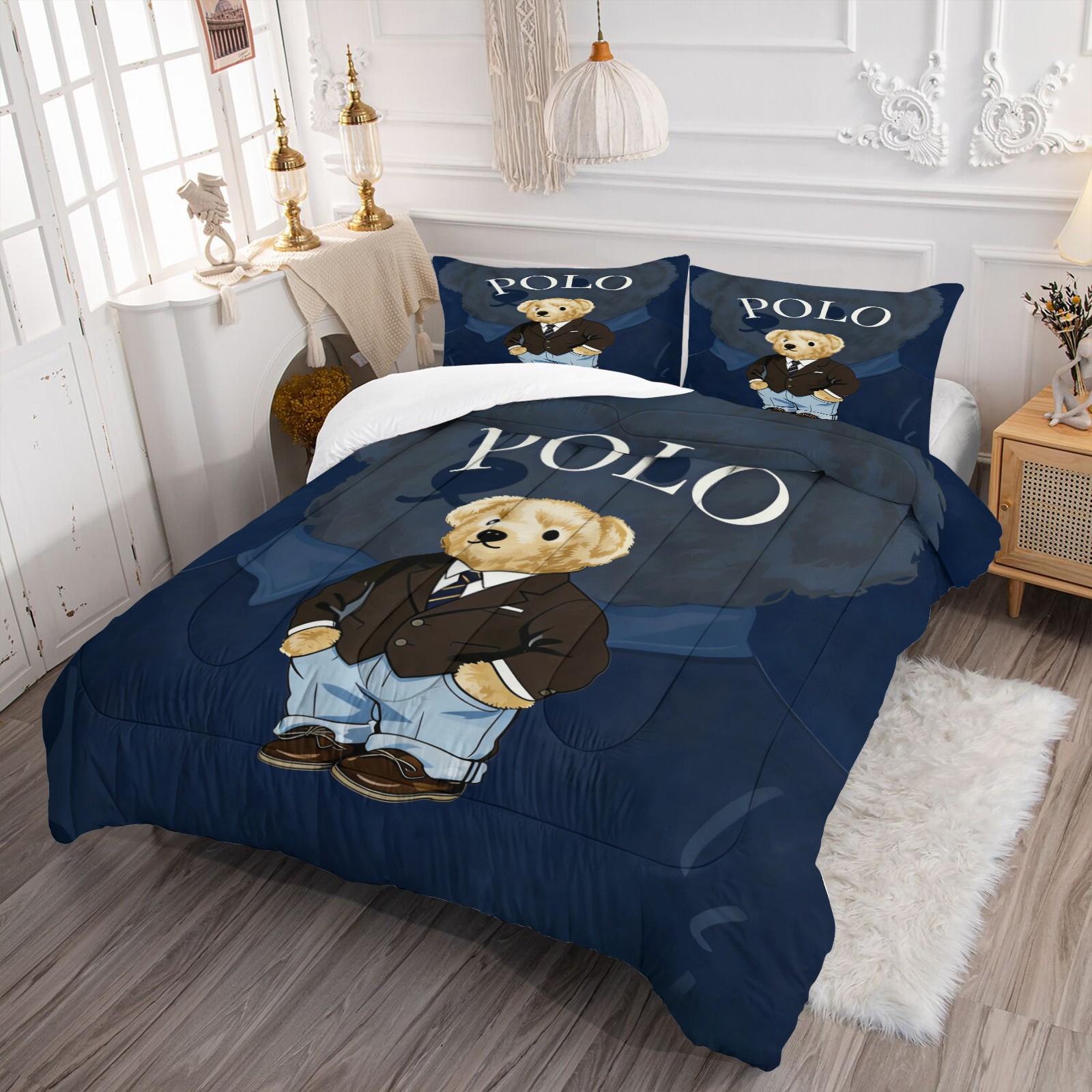 Bamboo Print Pattern Bedding Set, Includes 1 Quilt and 1 or 2 Pillowcases Without Pillow Inserts, Soft Bedroom Decor for Kids or Adults, Perfect Gift