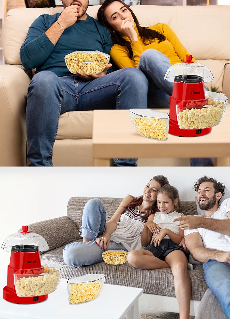 SUSTEAS Healthy Hot Air Popcorn Maker: Includes 4 BPA-Free Bowls, Oil-Free, Fast, Easy to Clean. Perfect for Movie Nights machine SUSTEAS Healthy Hot Air Popcorn Maker: Includes 4 BPA-Free Bowls, Oil-Free, Fast, Easy to Clean. Perfect for Movie Nights machine
