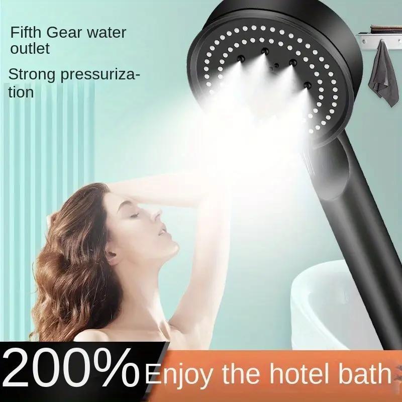 High Pressure Multi-Function Shower Head, Includes 5 Spray Modes, Rain and Massage, Easy Installation, Universal Bathroom Shower Head, Handheld Showerhead