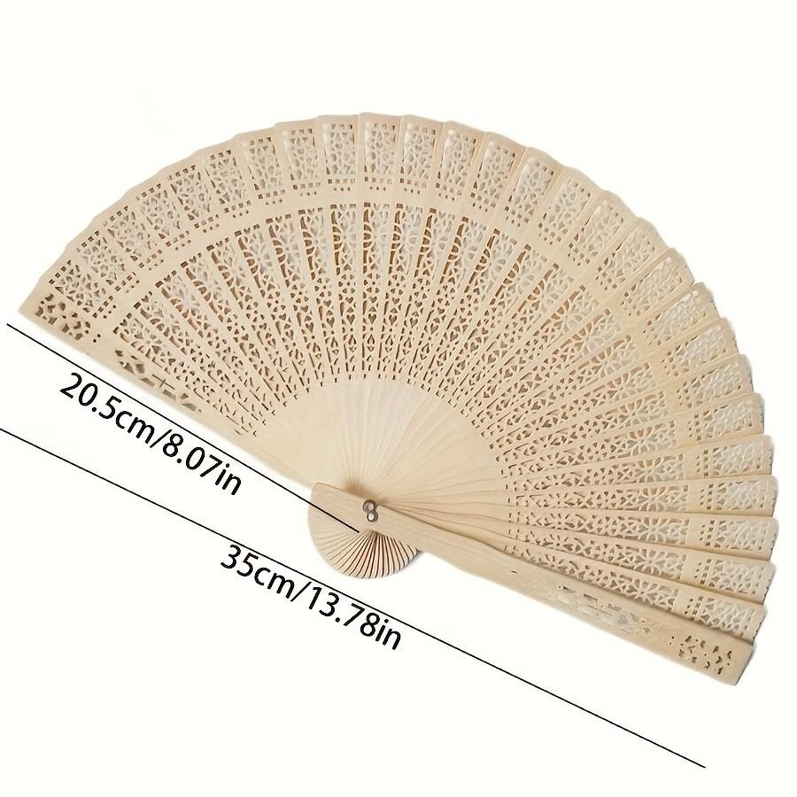 1PC Fashion Wooden Folding Fan – Hollow Carved Bamboo Hand Fan, Bohemian Style, Lightweight Portable Photography Prop, Perfect Graduation Gift for Women & Home Decor Accessory