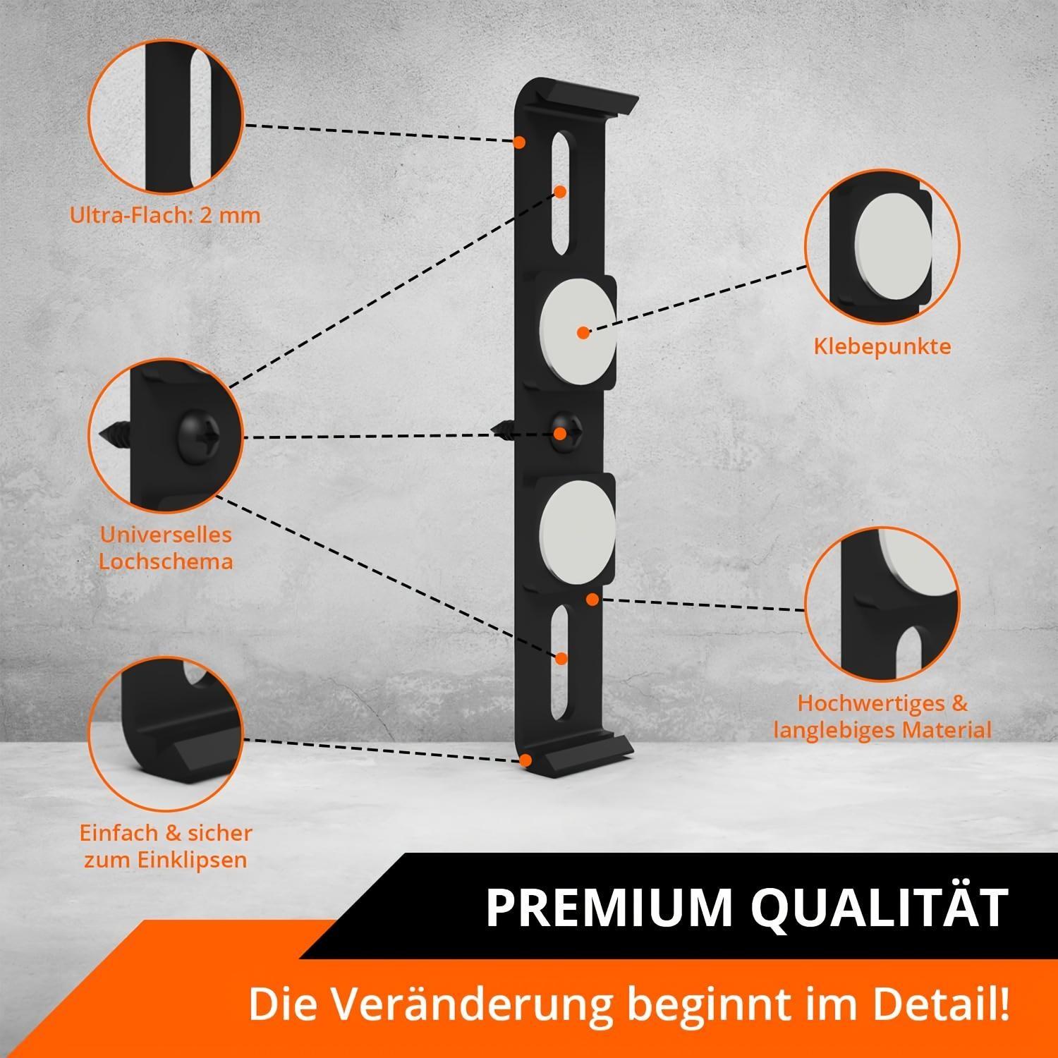 4 Sets Eu Standard License Plate Brackets, 520x110mm Universal Mount, Waterproof Shockproof, Easy Installation, Includes Screws and Stickers