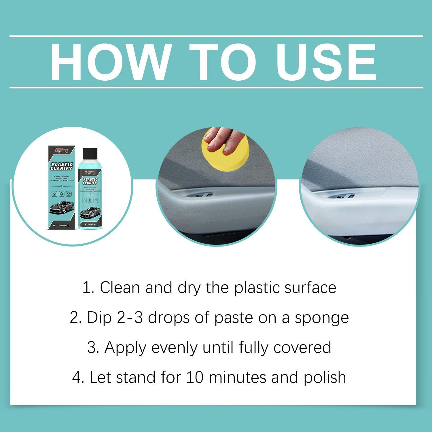 200ML Car Plastic Renewal Agent, Restores Exterior Plastic, Tire Rubber, Interior Dashboard, Door Panels, Leather Seats, Suitable for Most Cars