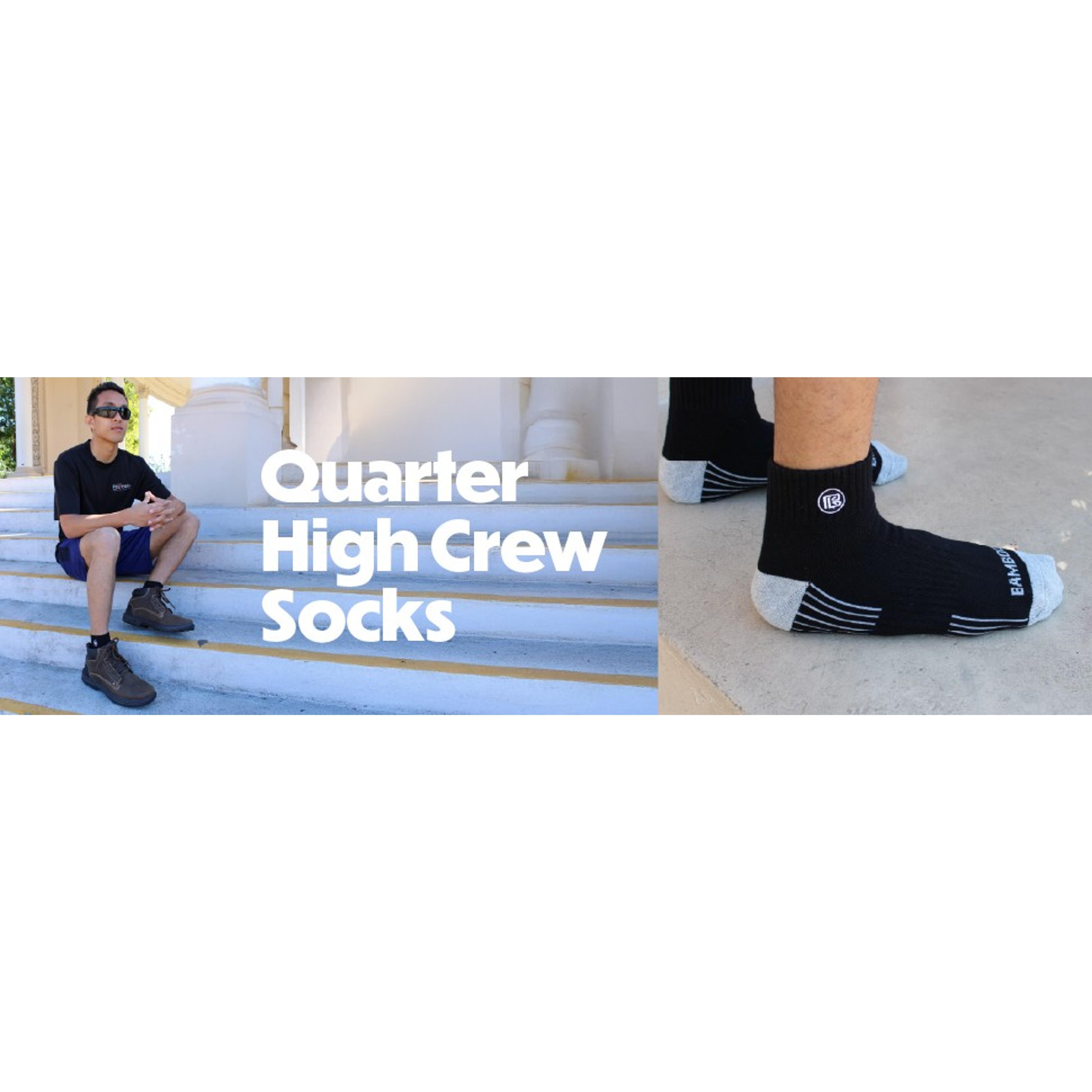 Premium Bamboo Rayon Quarter Crew Socks for Men Moisture Wicking Odor Control Cushioned Sole Breathable Work SocksGift