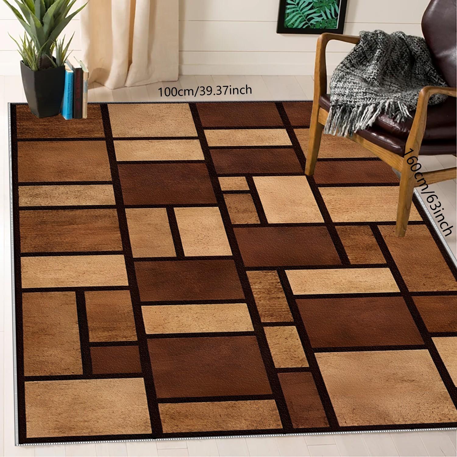 1PC Rectangular Tiled Area Rug, Easy to maintain, easy to clean, machine washable carpet floor mat, Suitable for all seasons, Home decoration, suitable for living room, bedroom, dining room, hallway, balcony, Room Decor