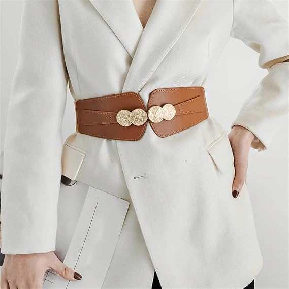 Women Dress Waist Belt Stretchy Elastic Vintage Belts For Dress Metal Buckle Apparel Accessories Women Dress Waist Belt Stretchy Elastic Vintage Belts For Dress Metal Buckle Apparel Accessories