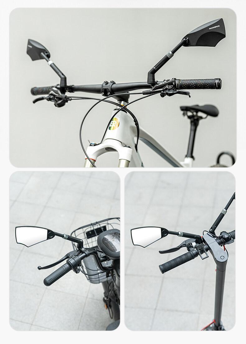 ROCKBROS Bike Mirror New Handlebar Rear View Mirror HD Anti-glare Glass Foldable with Retractable & 360 °Adjustable Lens E-bike Mirror Suitable for 21-24cm Handlebar ROCKBROS Bike Mirror New Handlebar Rear View Mirror HD Anti-glare Glass Foldable with Retractable & 360 °Adjustable Lens E-bike Mirror Suitable for 21-24cm Handlebar