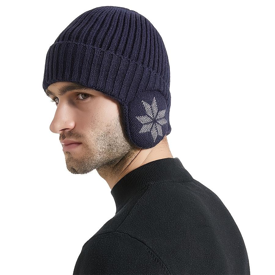 2-Pack Autumn Winter Maple Leaf Knit Beanie Ear Protection Thermal Slouchy Skull Cap Windproof Outdoor Skiing Hiking Hat for Men Women tiktokshopbacktoschool