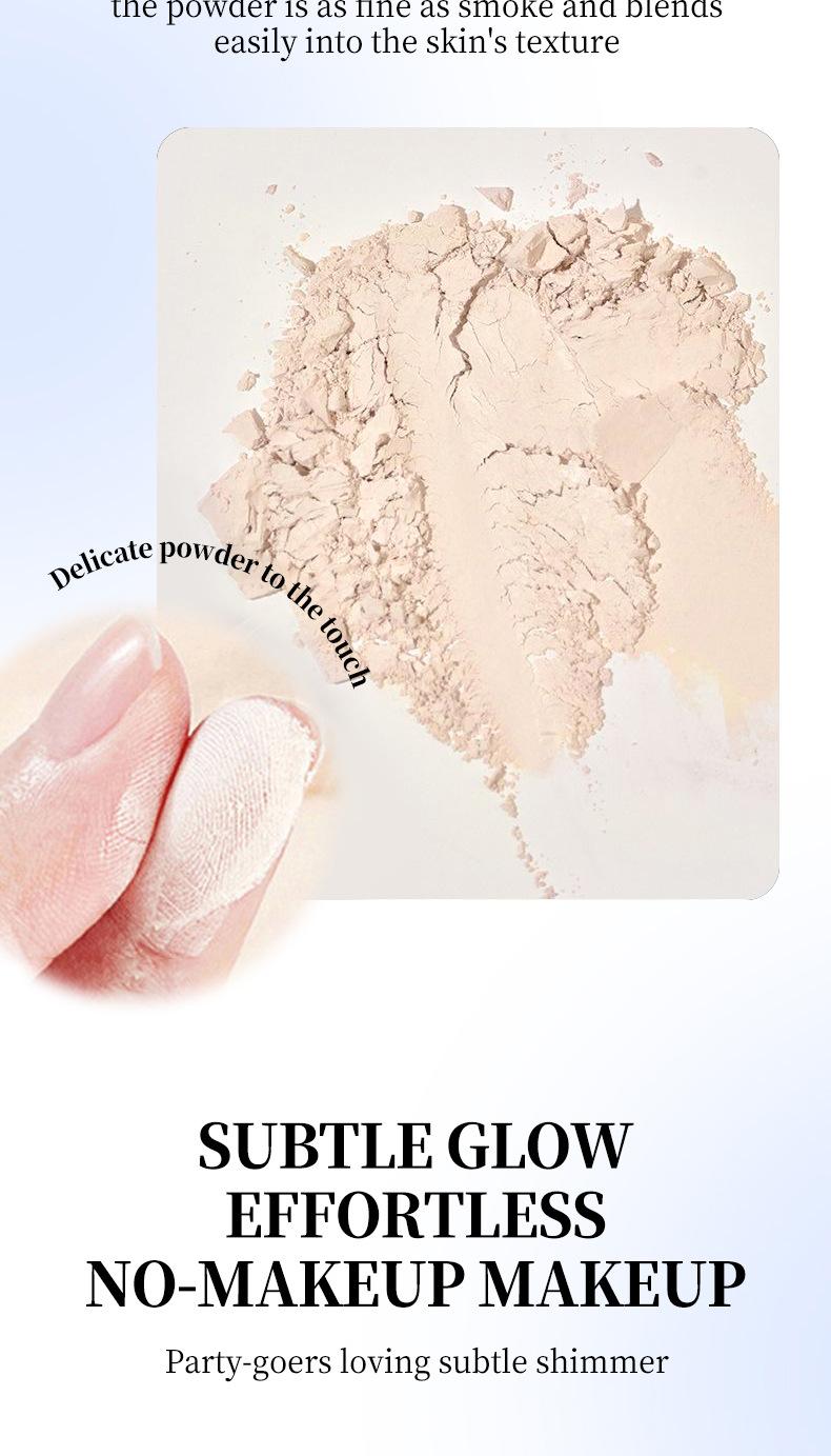 Matte Soft Focus Setting Powder & Pressed Powder, Water Resistant Natural Coverage Makeup, 3 Shades Easy Application for Daily Office Makeup, Soft Focus Finish