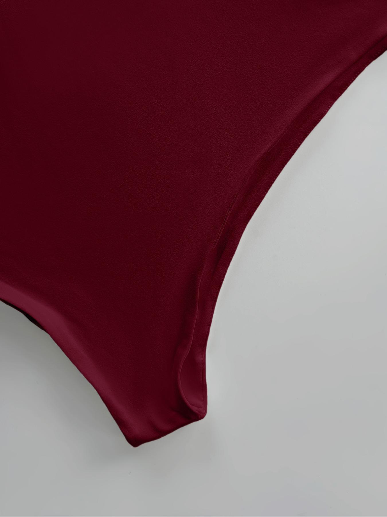 One Shoulder Women Top Sexy Off Shoulder Asymmetrical Neck Slim Fit Stretch Ruched Side Bodycon Tee Shirt Solid Wine Red Burgundy Y2K Going Out Party Club Night Out Date Casual Streetwear Summer Fall Fashion