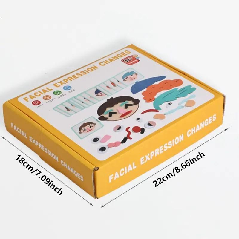 Face Cube Building Puzzle Toy, Kids Mind Training Interactive Game, Baby Parent-Child Play, Fun Educational Toy for Children