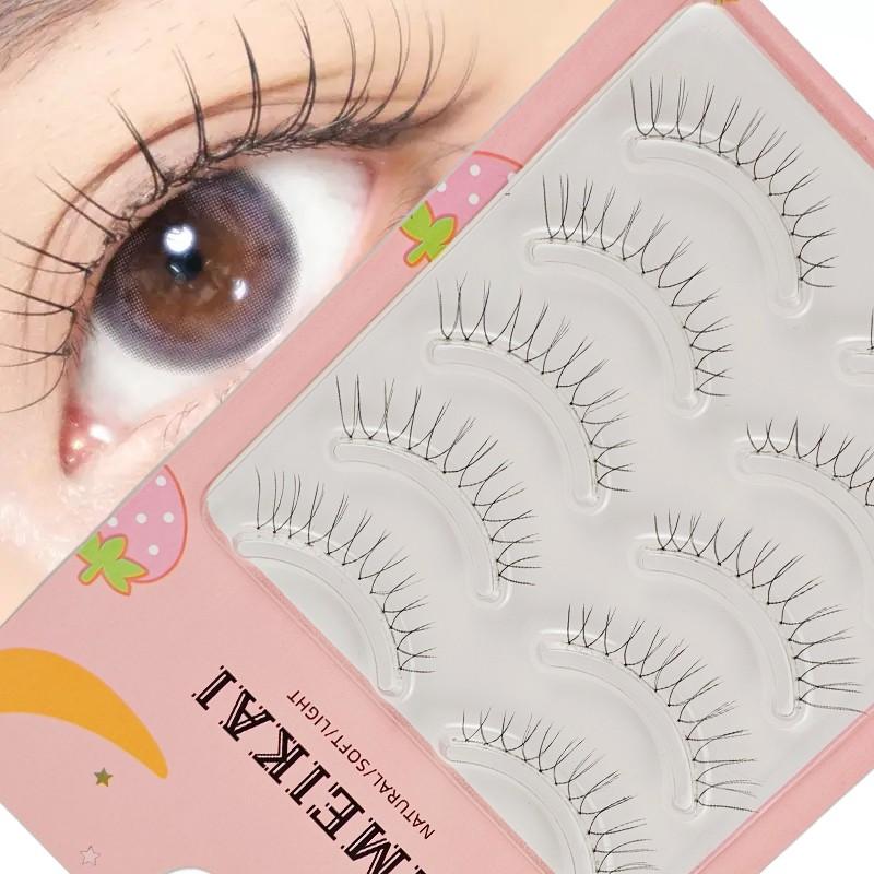 5 Pairs U-Shape 12 Columns Korean Thin False Lashes, Cosmetic, Transparent and Stunning Look, Lightweight Design for Natural Beauty Enhancement
