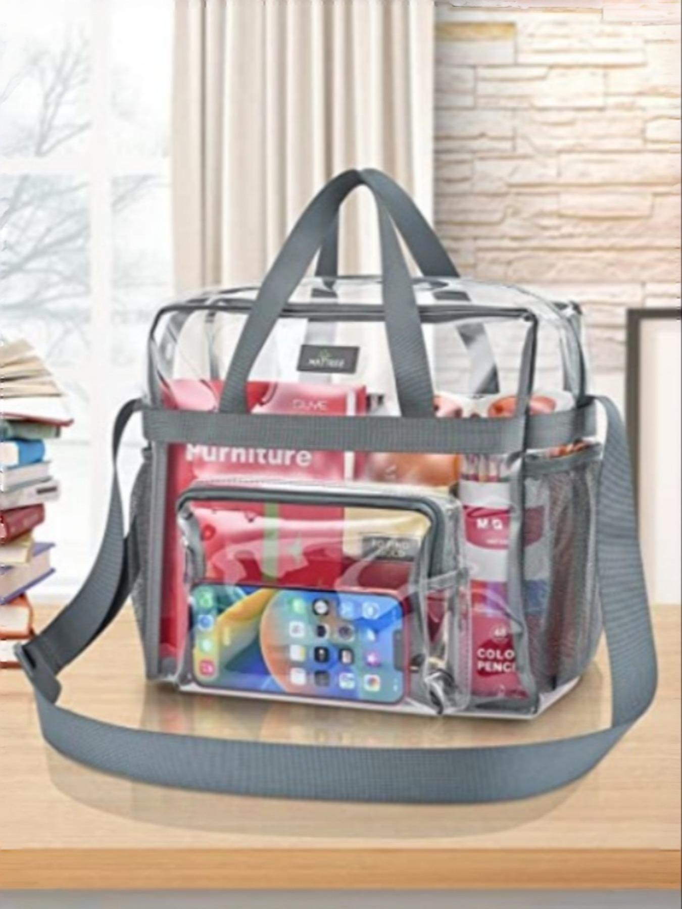 Fashionable Transparent PVC Storage Bag, High-Value Large Capacity Handheld Travel Bag, Lightweight Shoulder Bag for All Seasons