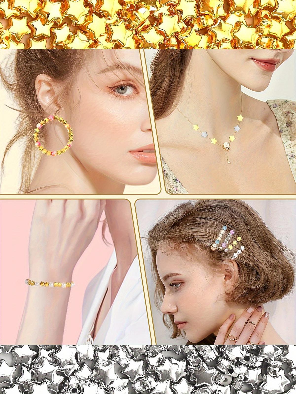 100pcs Star Spacer Beads 6mm Dual Color, Elegant Bright Dual Tone, Ideal for Bracelets, Jewelry, Keychains, Craft Accessories