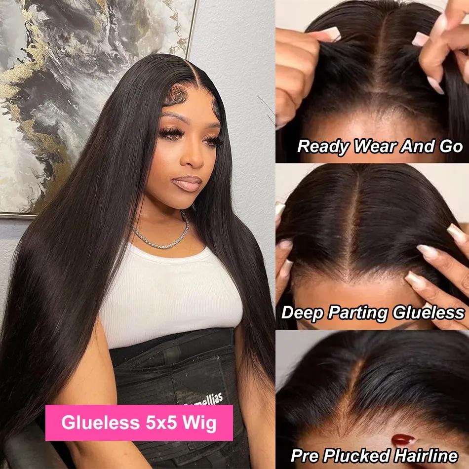Glueless Wig Lace Frontal Human Hair Wigs 6x4 HD Lace Frontal Wig Ready to Wear 5x5 Lace Closure Wig Human Hair For Women Pre Plucked Bleached Knots Pre Cut Lace Glueless Wig Lace Frontal Human Hair Wigs 6x4 HD Lace Frontal Wig Ready to Wear 5x5 Lace Closure Wig Human Hair For Women Pre Plucked Bleached Knots Pre Cut Lace
