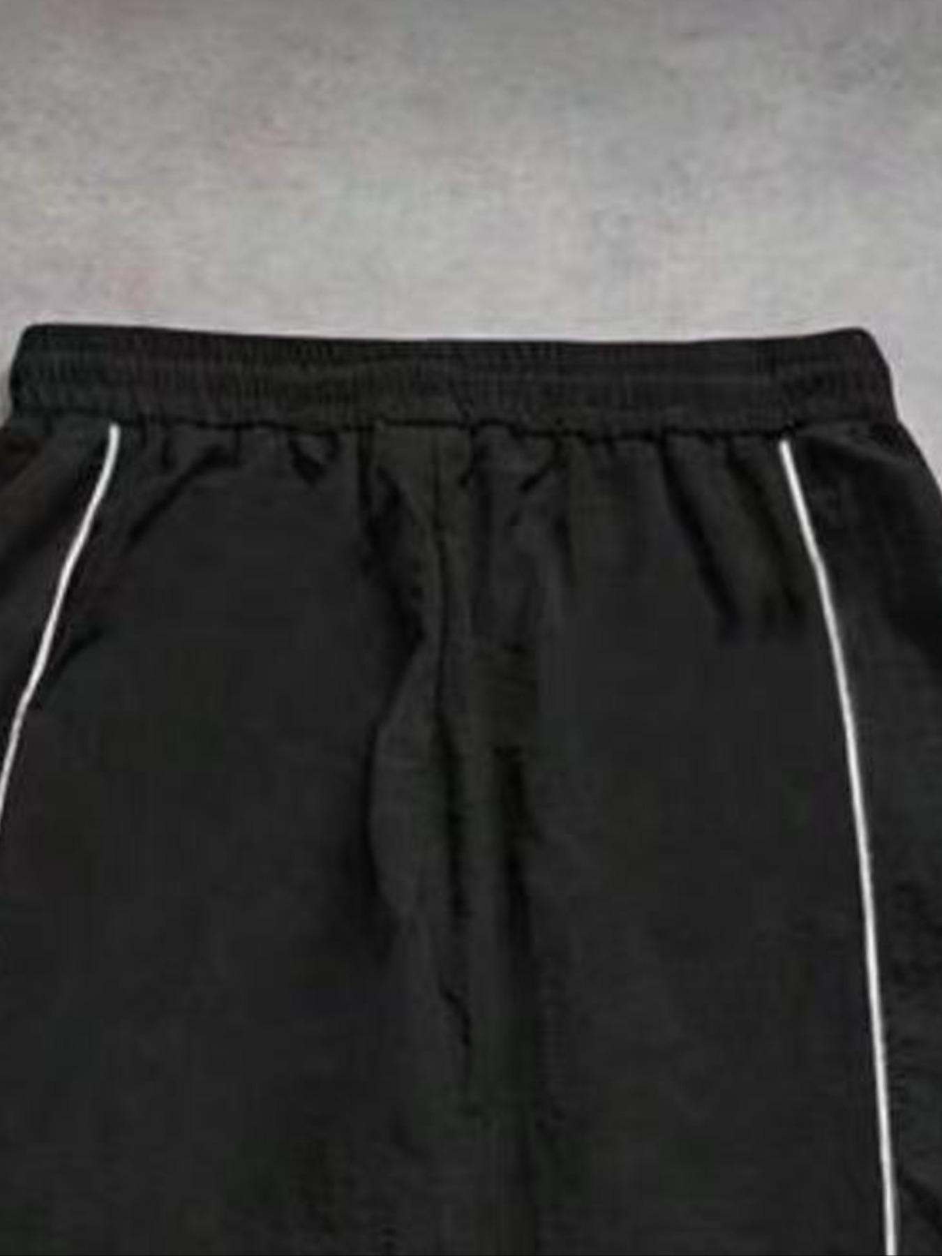 Men's Fashion Casual Sport Pants, Unique Print, Taslon Fabric, Striped Design, Adjustable Elastic Cuff, American High Street Style, Sports Casual Pants