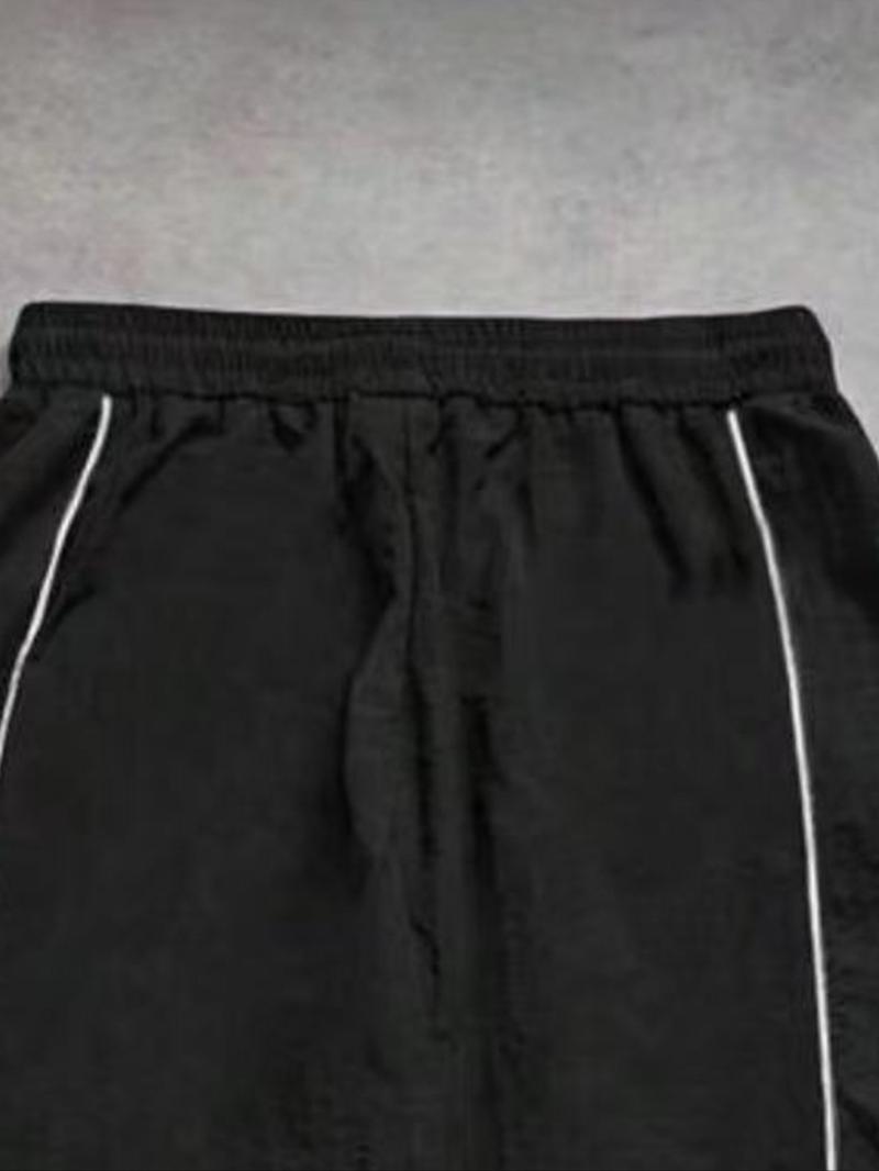 Men's Fashion Casual Sport Pants, Unique Print, Taslon Fabric, Striped Design, Adjustable Elastic Cuff, American High Street Style, Active Pants