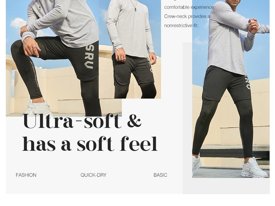 JMIERR Mens 3 Pack Cotton Hipster Hip Hop Longline Crewneck Sport T-Shirt, Menswear Casual Top for Outdoor Daily Wear