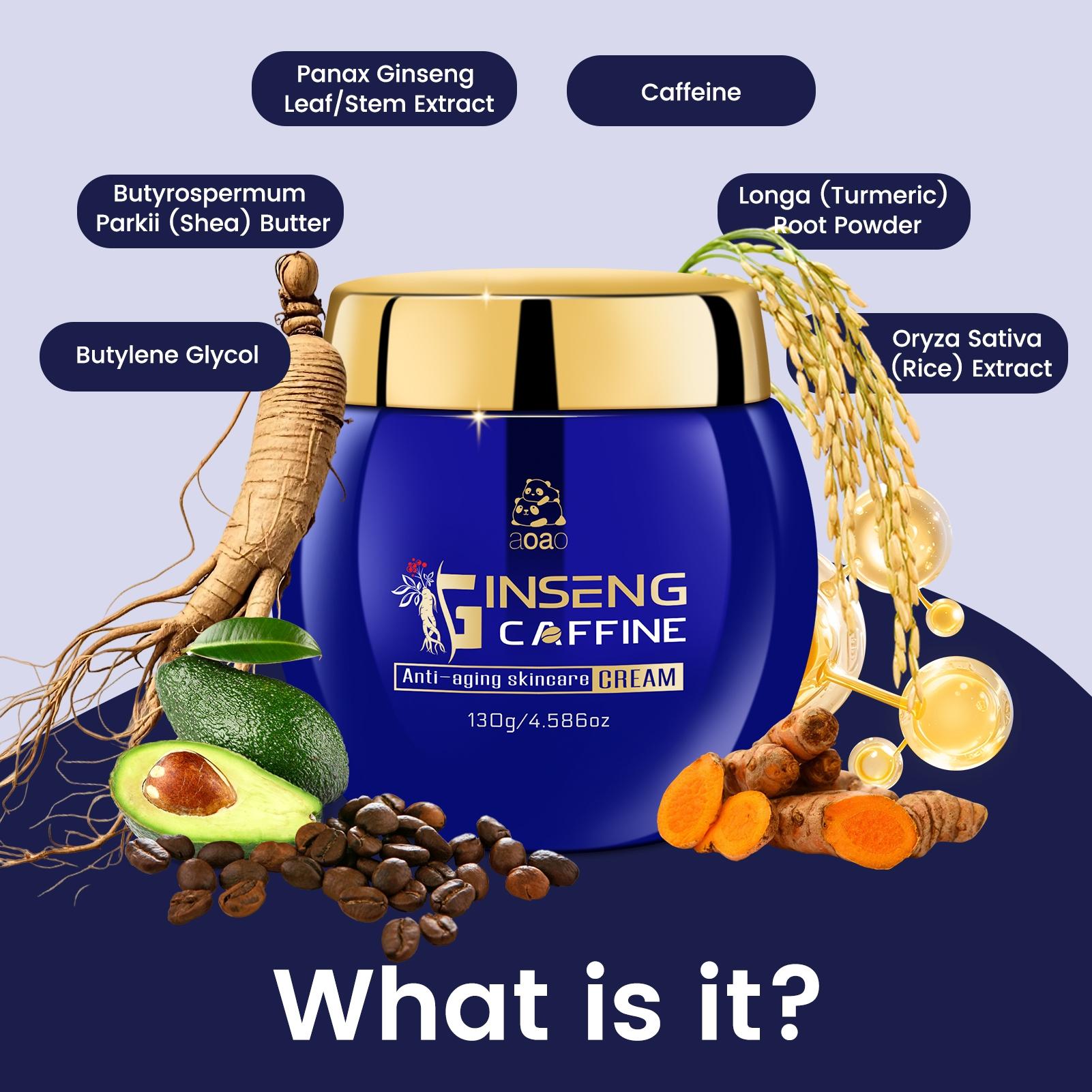 Ginseng Face Cream with Niacinamide and Hexapeptide, Firms & Smoothes Wrinkles, Moisturizing Day Night Cream skincare 130g