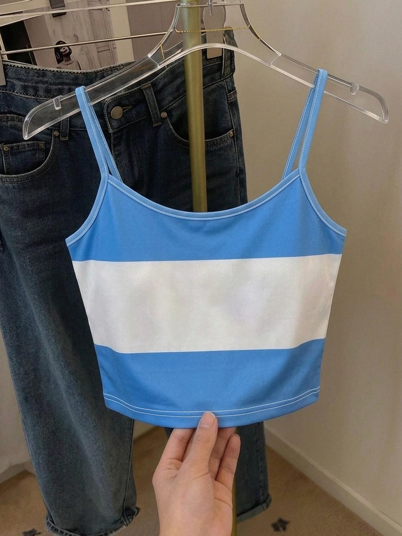 American Flag Print Cami Top, Spaghetti Strap Sleeveless Slim-Fitting Sexy Backless Casual Tank, Breathable Material, Multiple Flag Options, Plain Surface Design