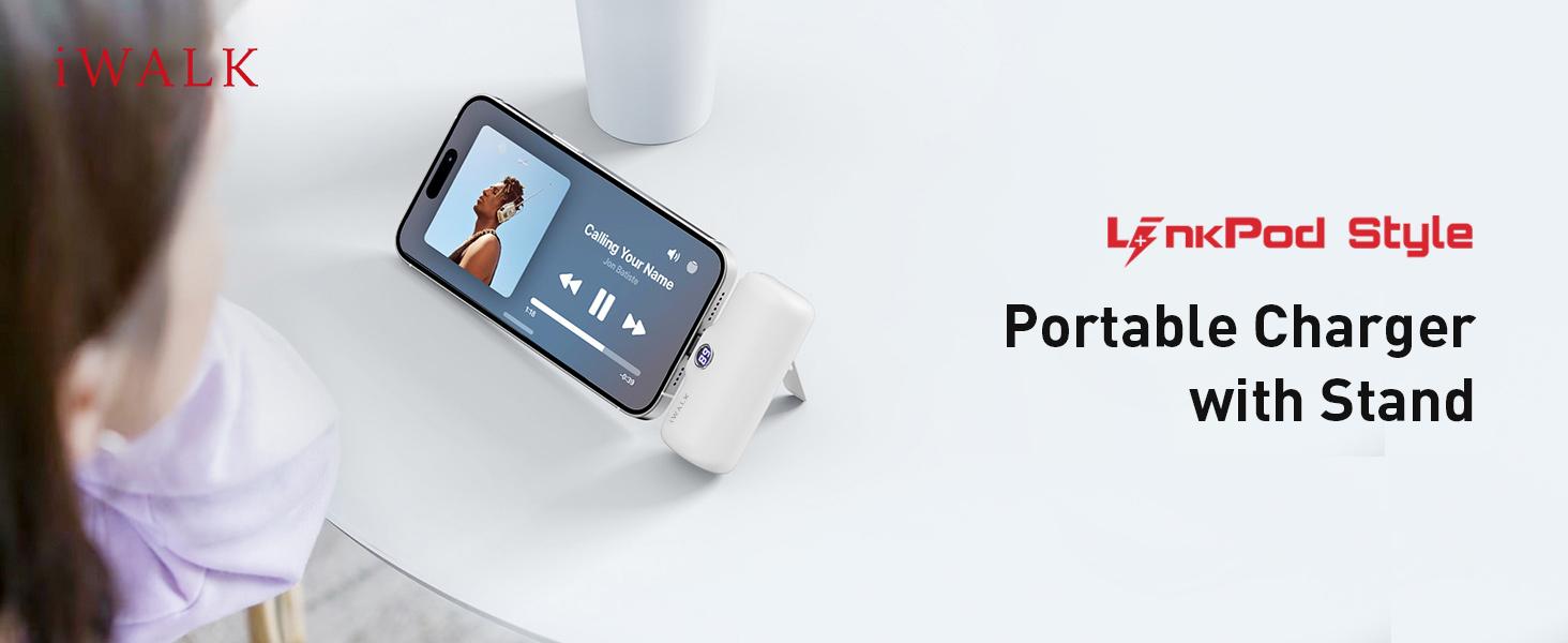 iWALK 20W PD Mini Charger 5000mAh Capacity Fast Charge for iPhone17/16/15/Samsung Daily Carry Pink Rechargeable Battery Pack Usb Portable Power Device Plug Foldable Metal power bank