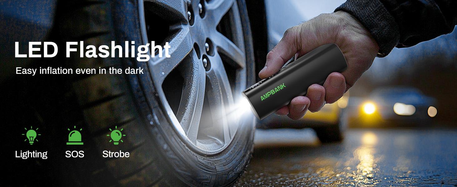 Tire Inflator Portable Air Compressor, AMPBANK AT003 Auto Air Pump for Car Tires, Tire Inflator 150PSI with 6000mAh Battery, Pressure Gauge & LED Screen, Air Compressor for Car, Motorcycle, Bike, Ball Tire Inflator Portable Air Compressor, AMPBANK AT003 Auto Air Pump for Car Tires, Tire Inflator 150PSI with 6000mAh Battery, Pressure Gauge & LED Screen, Air Compressor for Car, Motorcycle, Bike, Ball