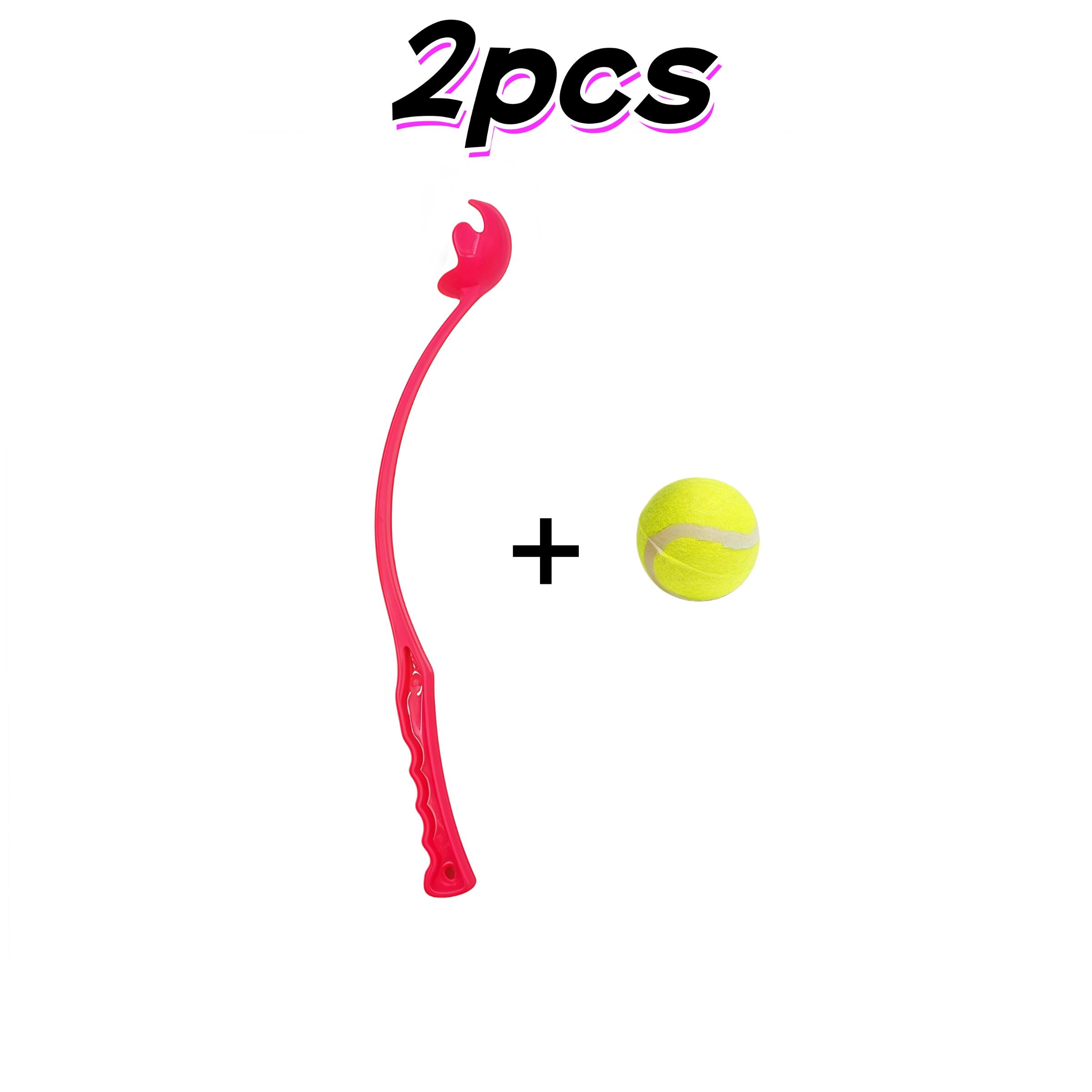 Pet Tennis Ball Thrower, Interactive Dog Training Toy, Durable Plastic Launcher, for Medium Large Dogs, Fun Outdoor Activity