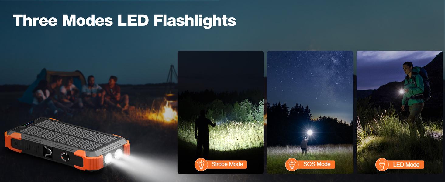 Sudrov 42800 mAh Solar Charger Power Bank Wireless Charger Built in 4 Cables 7 Outputs 15 Watts Fast Charging Power Bank for All Mobile Devices 3 Inputs Solar Portable Charger with Dual Flashlights, Carabiner and Thermometer Sudrov 42800 mAh Solar Charger Power Bank Wireless Charger Built in 4 Cables 7 Outputs 15 Watts Fast Charging Power Bank for All Mobile Devices 3 Inputs Solar Portable Charger with Dual Flashlights, Carabiner and Thermometer