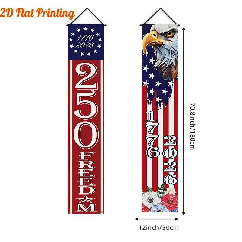 Celebrate Us Bicentennial 250th Anniversary Decorative Banner, Perfect for Patriotic Parties & Home Decor, Indoor/outdoor Use, Size 12x70.8 Inches