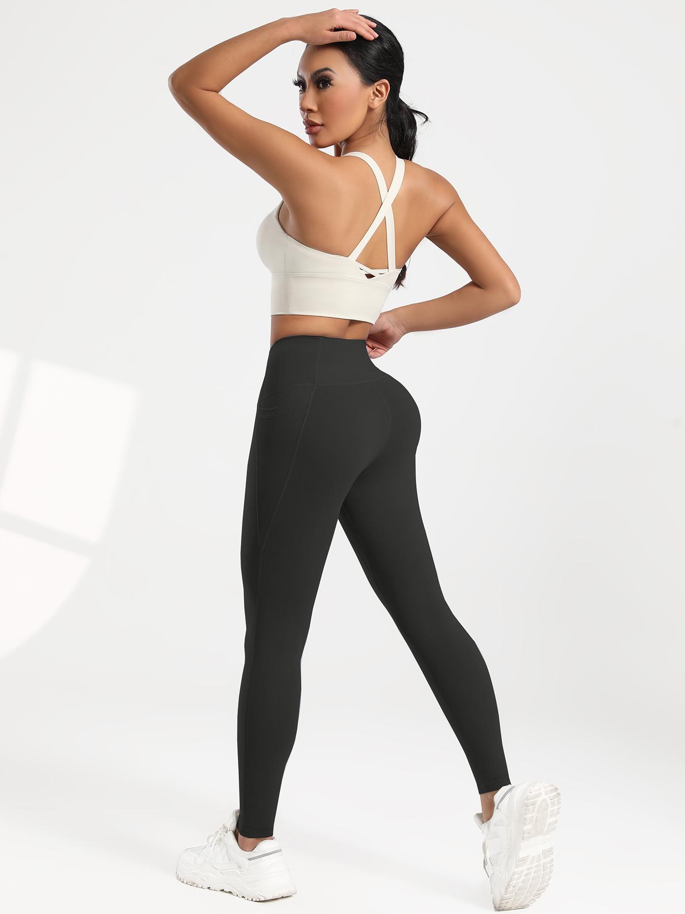 CHRLEISURE 3/5/7/8PCS High Waisted Pockets Leggings Soft Buttery Leggings  Workout Yoga Pants Workout Set For Women runner gym