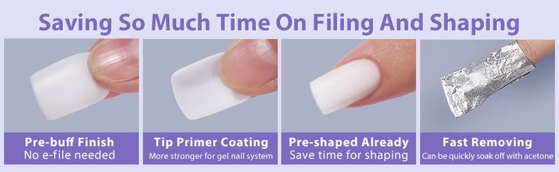 btartboxnails XCOATTIPS Soft Gel Nail Tips - Product only 150pcs Short White Press On Nails,  Square or Almond Fake Nails