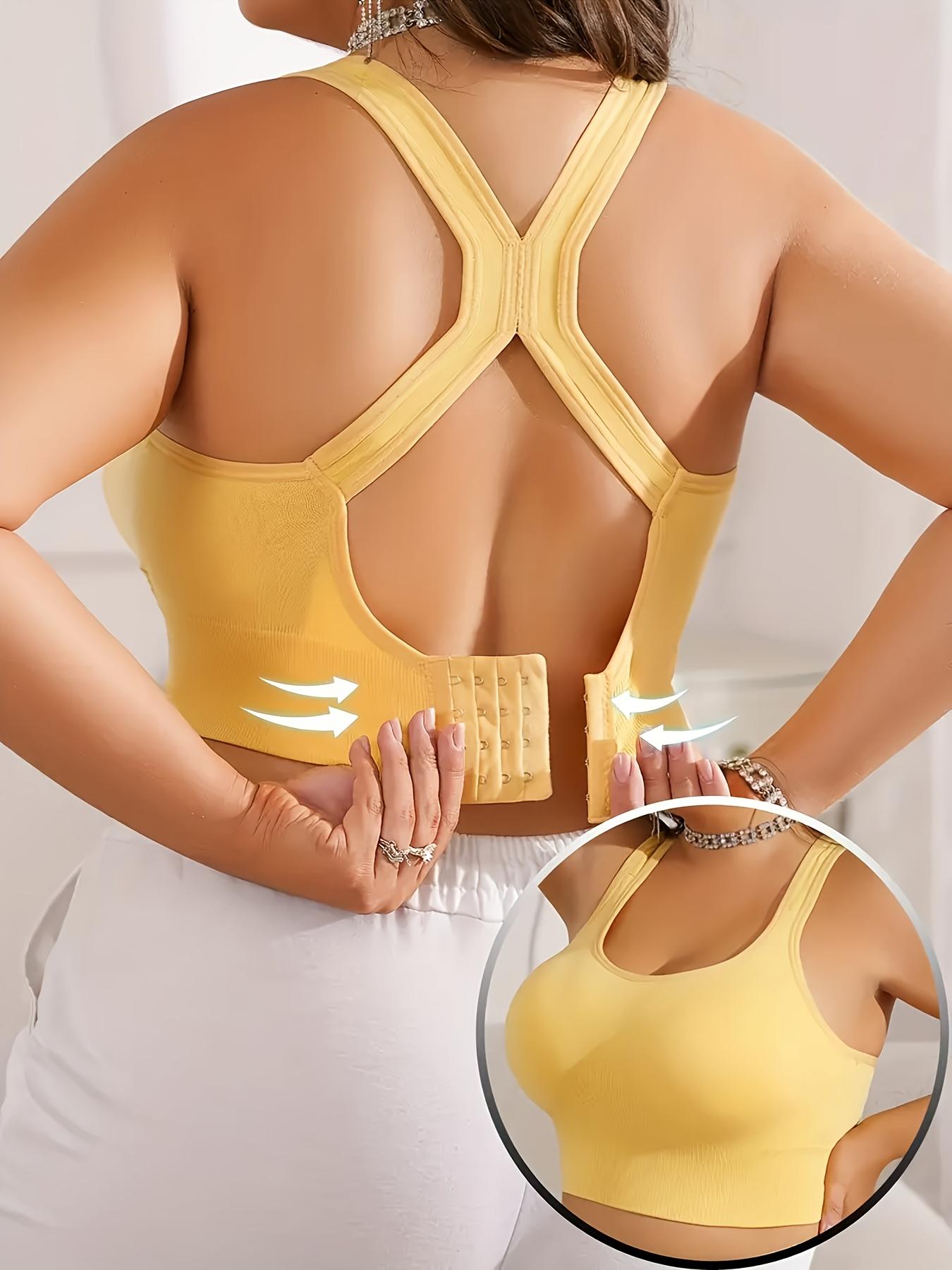 Plus Size Seamless Wireless Bra for Women, Backless Design, Comfortable Fit, Ideal for Daily Wear & Sports Activities, Yoga Sports Bra