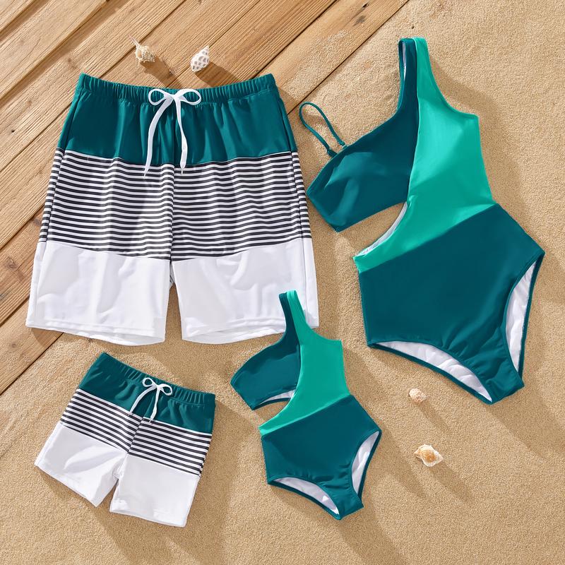 PatPat Swimsuits Tummy Control High Waisted One-piece Full Support Family Matching Swimwear Swim Shorts Bathing Suits Spring Break Spingtok