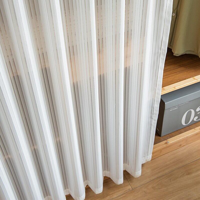 1pc Vertical Blinds Solid Color Stripe Pattern Sheer Curtain, DIY Window Blinds, Self-Adhesive Magic Tape, Easy Install Curtain, Scratch-Resistant, Dustproof, No Drilling, for Windows, Doors, Walls, Cabinets