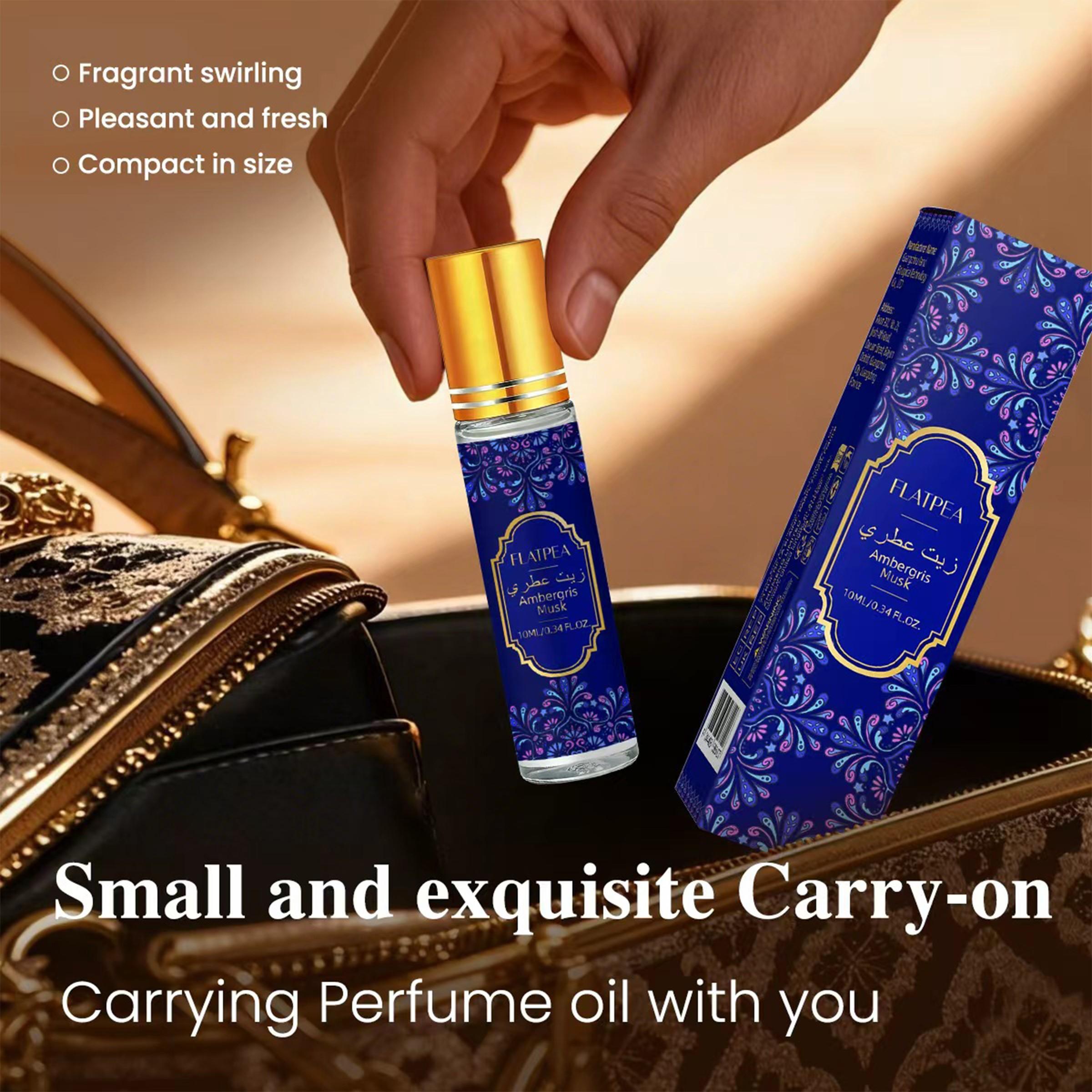 Global Alb Amber Musk Rollerball Essential Oil 10ML, Middle Eastern Neutral Woody Fragrance, Citrus + Amber Long-Lasting, Portable Pulse Point Body Perfume