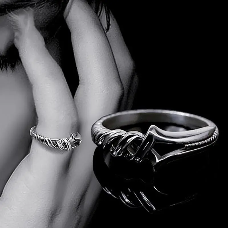 Rebuild Of Evangelion Spear Of Longinus Rings Unique Design Sword Rings Creative Silver Color Adjustable Rings Adults Toys Gifts
