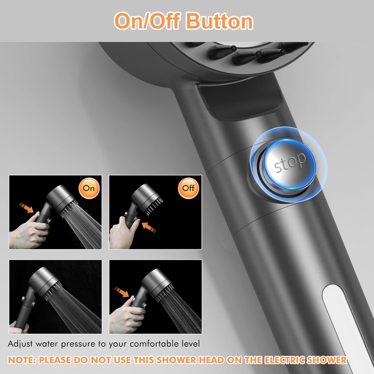 NEW Shower Head High Pressure Shower Head with Handheld, Shower Hose & Adjustable Bracket Filter Shower Head, Remove Chlorine & Hard Water Manual Installation Round Shape Paint Finish