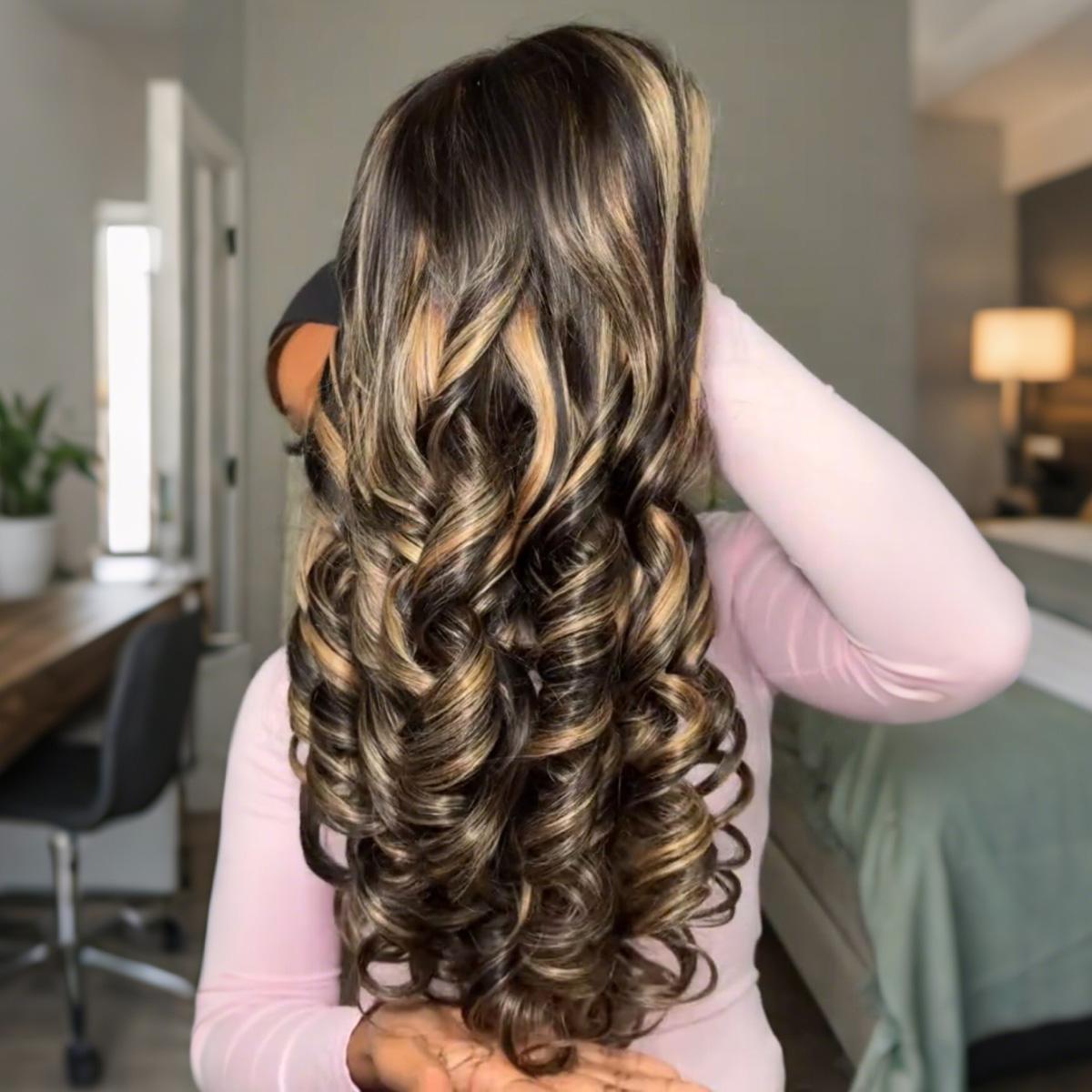 Mscoco Glueless Balayage Honey Blonde Highlight Human Hair Wig 1B 22 Body Wave & Straight Lace Wig 6x5 Wear And Go HD Lace Wig