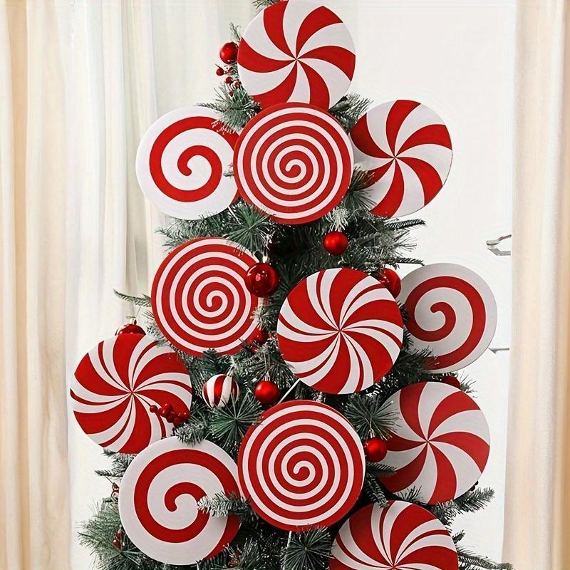 Christmas Party Decorations Xmas Tree Picks Large Peppermint Lollipop Christmas Picks for Tree Cute Candy Picks Ornaments