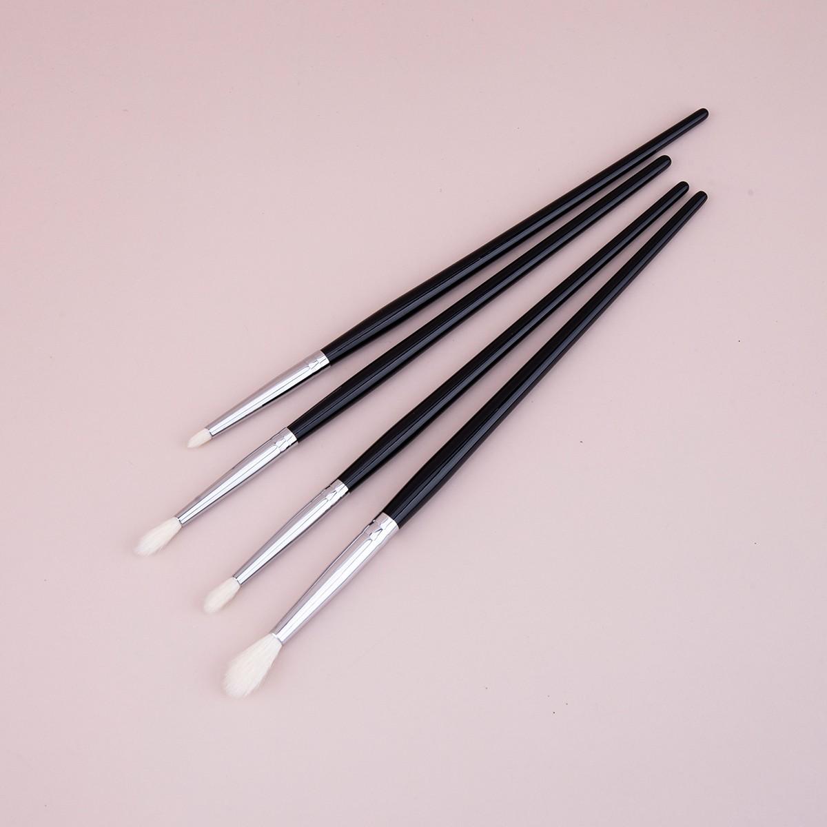 4pcs Tapered Crease Brush Set, Large Small Medium Eye Shadow Brushes, 100% Goat Hair & Copper Tube, Professional Makeup Tools