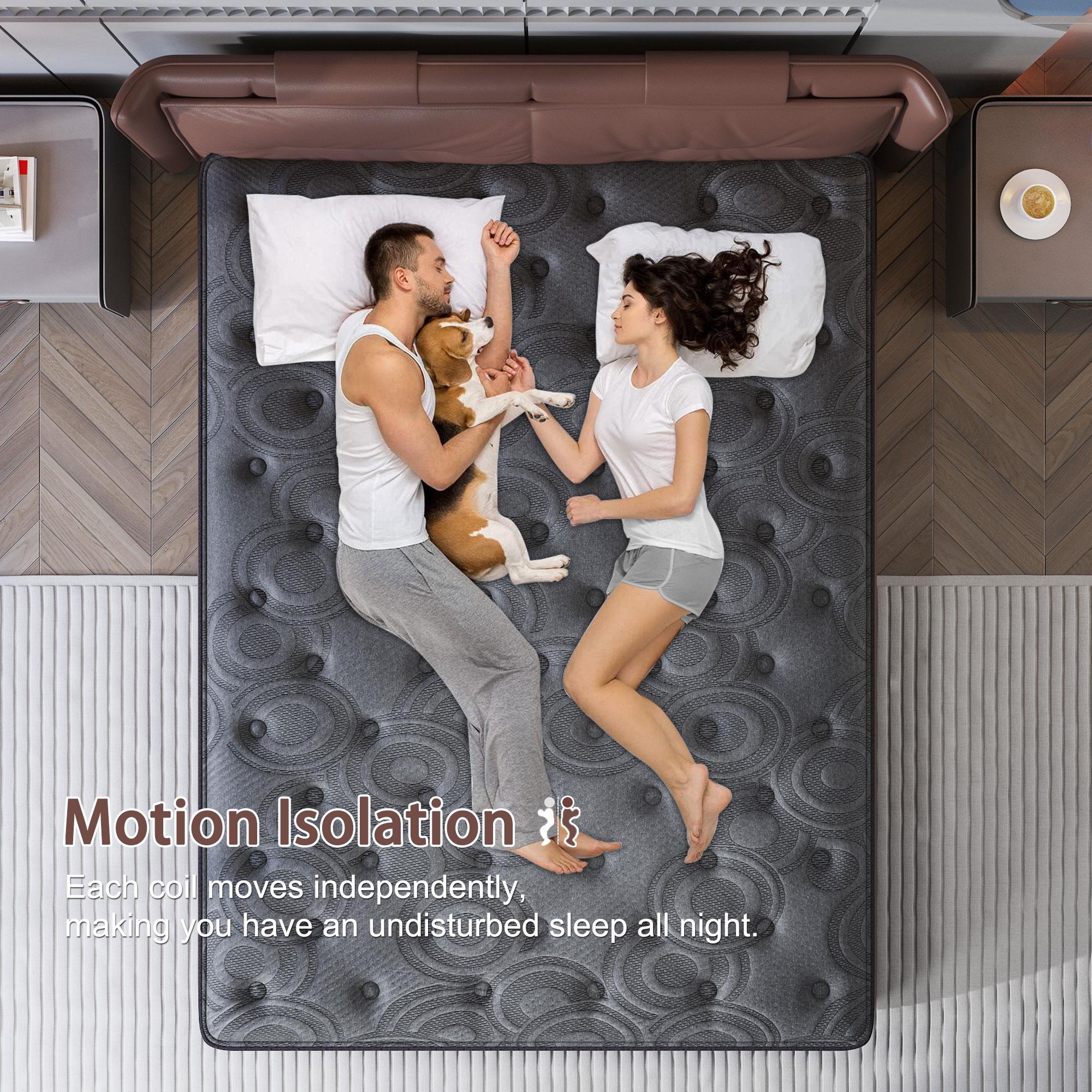 9/12/14 inch Twin Full Queen King  Hybrid Mattress in a Box, Upgrade Individually Pocket Springs, Medium Firm, Pressure Relief, Breathable Comfort and Durable, CertiPUR-US Certified