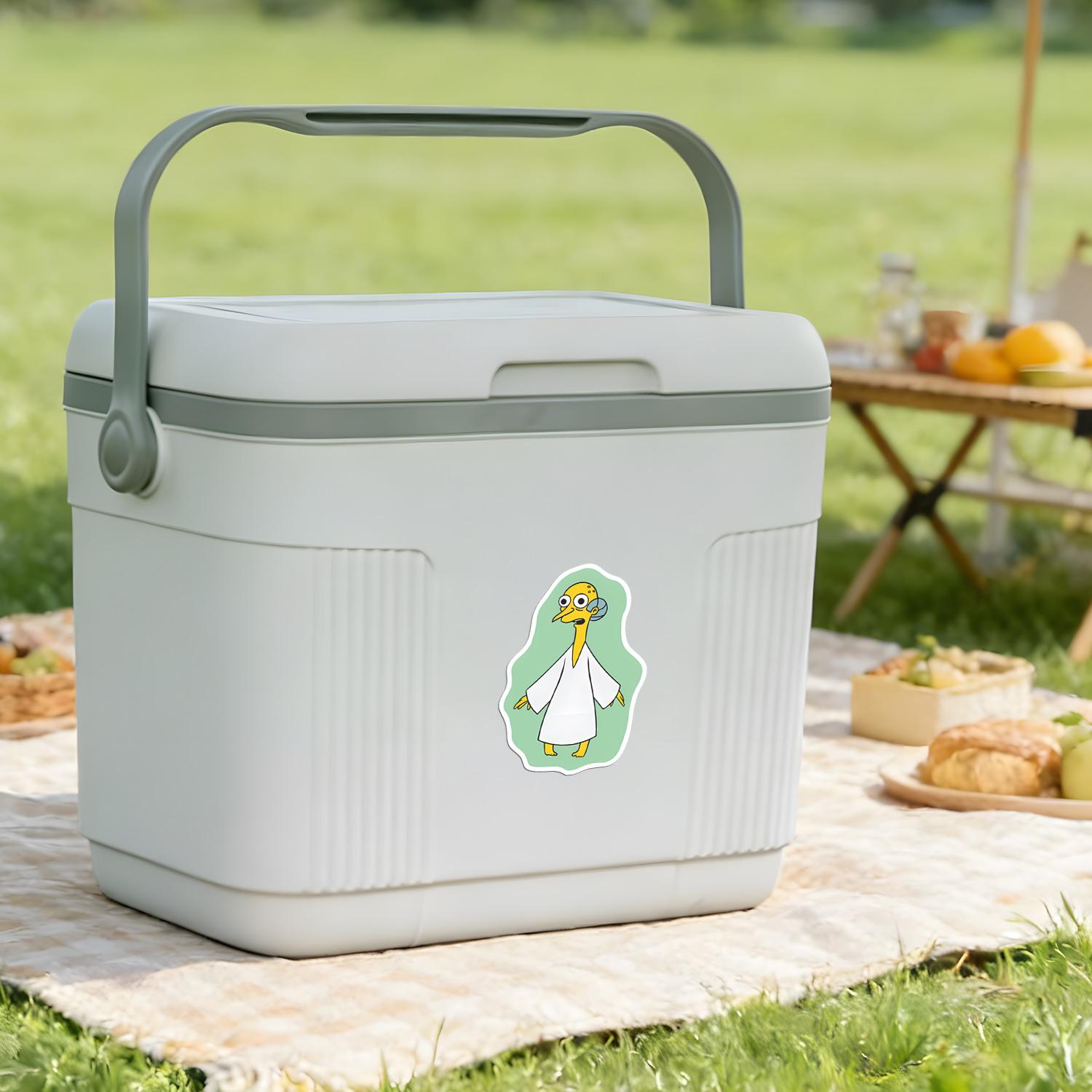 5Pcs "I Bring Love" Simpsons Waterproof Vinyl Sticker, Self-Adhesive Decal, Suitable For Water Bottles, Laptops, Cars, Tablets, Ideal For Humor Fans, Cartoon Meme Lovers And Nostalgic TV Enthusiasts