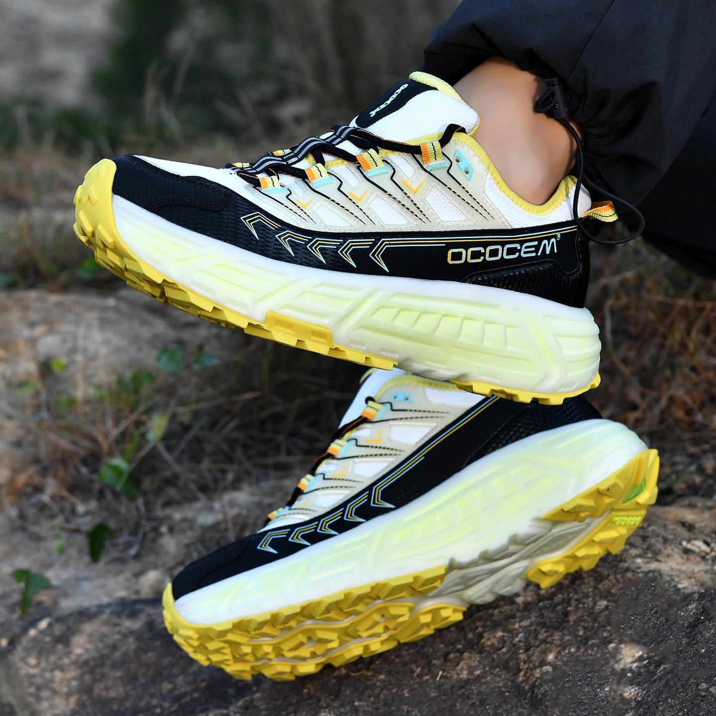 Ococem All-Terrain Outdoor Running Shoes, Ultra-Critical Foam Cushioning, Anti-Slip Waterproof Wide Fit Hiking Boots