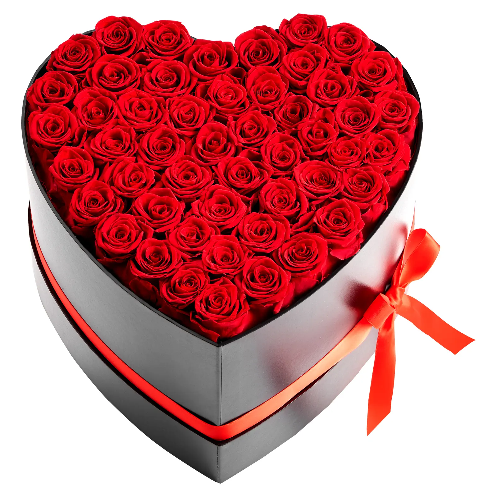 Forever Flowers, 50 Preserved Roses in a Heart Shape Box, Eternal Flowers Immortal Bouquet Birthday Present for Delivery Prime Women Her Wife Mothers, Anniversary, Valentine's Day, Christmas