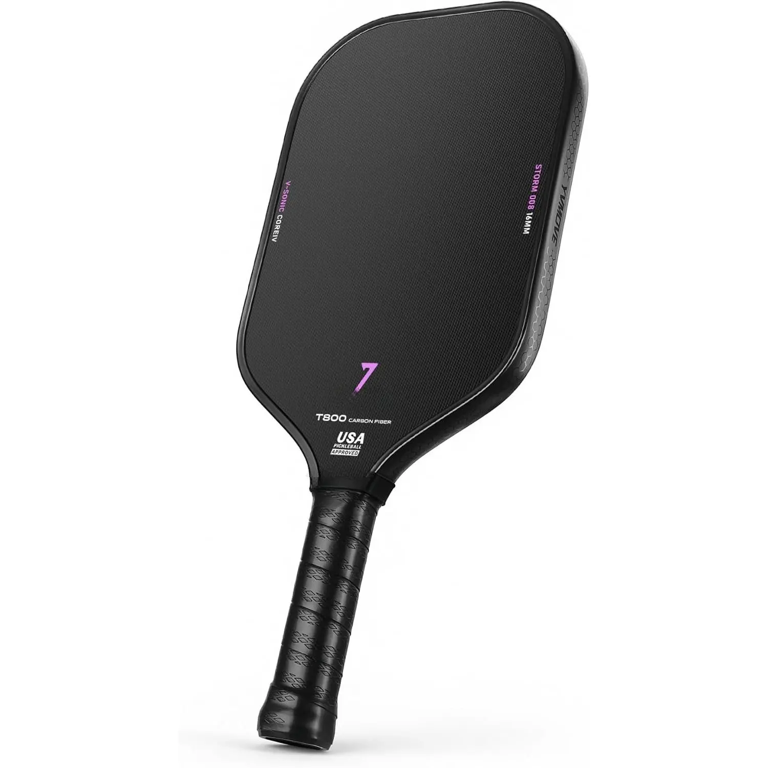 16mm 18K T800 Carbon Fiber Pickleball Paddle, USAPA Approved |  Carbon Texture for Exceptional Spin,  Control &  Shot Placement with Thermoformed - Construction