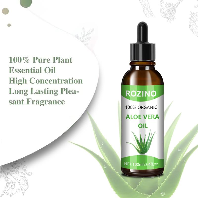 Rozino 100% Pure Aloe Vera Essential Oil High Concentration Long Lasting Fragrance Curly Hair Oil Treatment Aroma Haircare 100ml