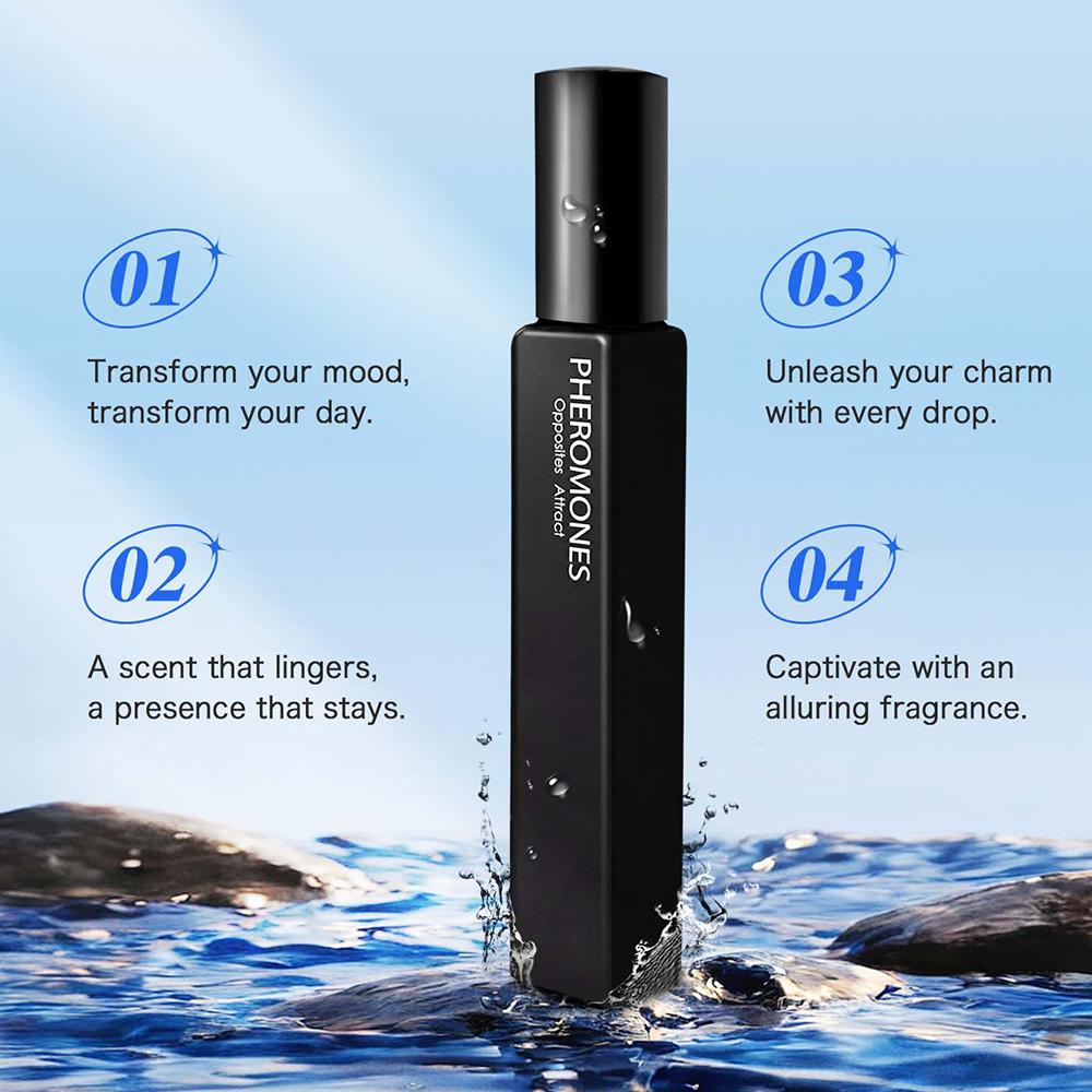 10ml bottle of marine notes essential oil perfume for men, infused with pheromones to enhance attraction and confidence. fragrance parfume spray